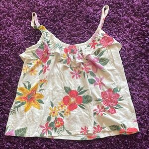 Old Navy Cream Floral Sleeveless Camisole